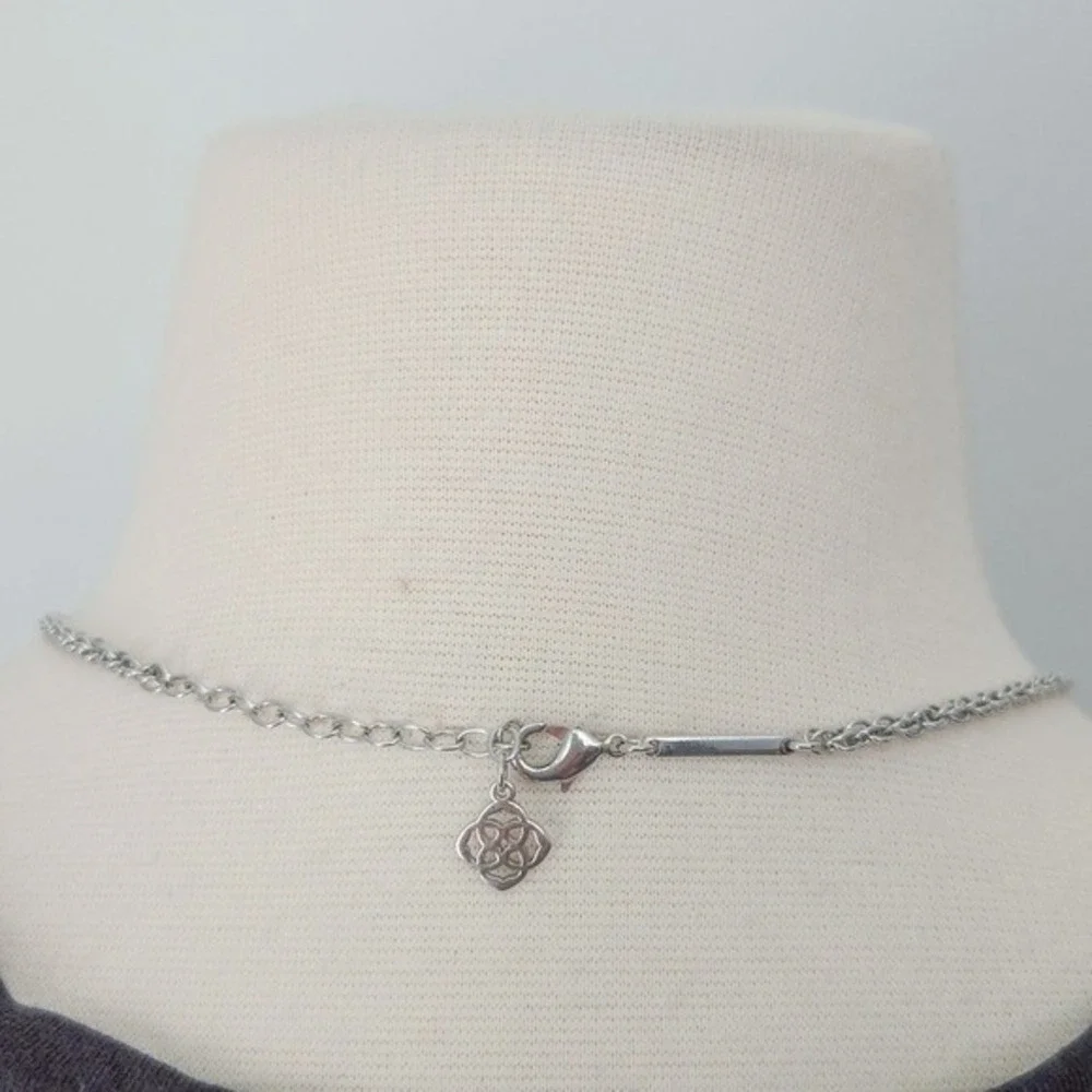 NWOT Kendra Scott White Marble Stone & Silver Tassel Rayne 32